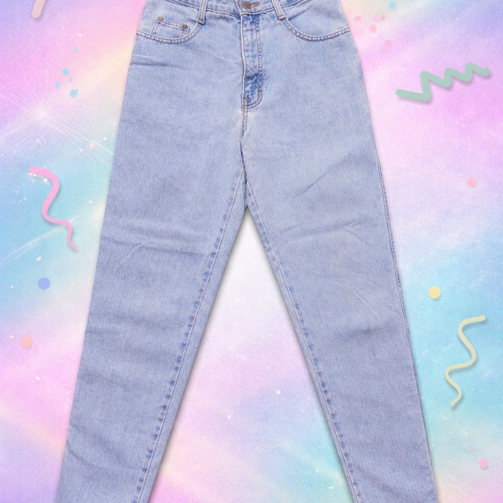 Vintage County Seat High Rise Relaxed Mom Jeans 5/6S Light Wash Y2K Baggy USA - Picture 6 of 6